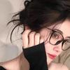 Xiaoxiangjia Versatile Cat Eye Glasses Women's Plain Eye Frame Advanced Sense Myopia Glasses Fashion Anti-Blue Light Flat Mirrors