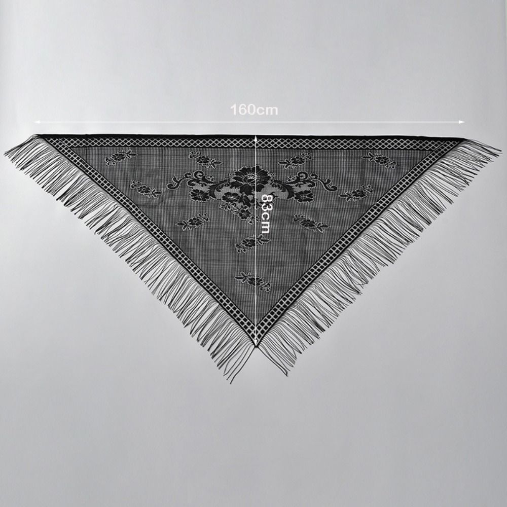 Solid Color Lace Scarf Elegant Triangle Scarf Trendy Women Neckerchief  Women Accessories