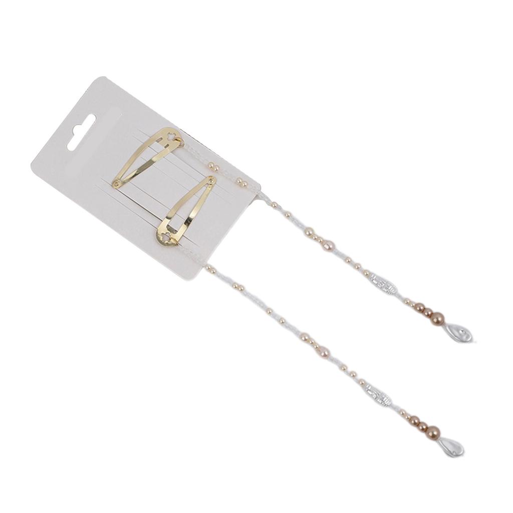 1 Paar Mode-Schleifen-Haarspangen Einfache Schleifen-Haarnadel Metallperlen Schleifen-Haarspangen Elegante Haar-Accessoires für Damen
