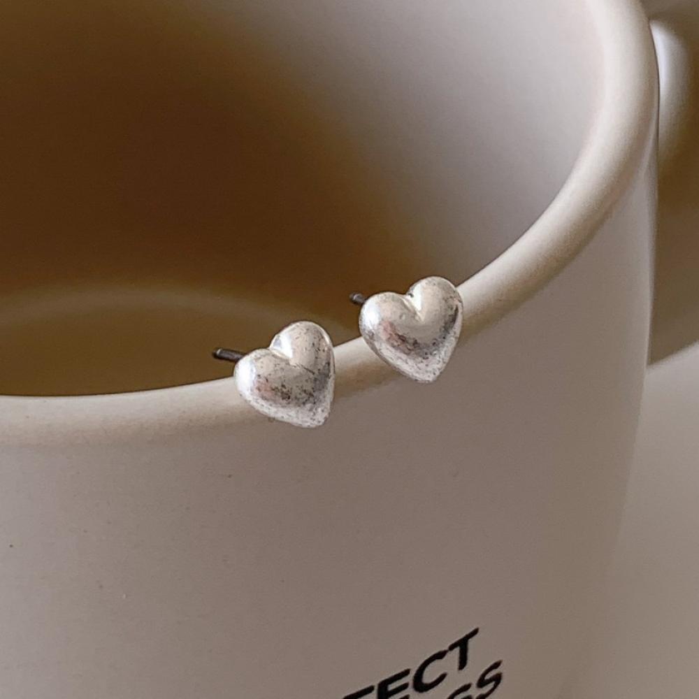 

Матовые серебряные мини-серьги с сердечками Blue City Vintage Love