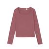 Levis Comfortable Versatile Fashion Basic Square Neck Long Sleeve T-Shirt Women Tops 005IO-0008