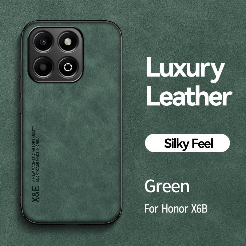 

Для Honor X6b 4G чехол кожаный автомобильный магнитный держатель задняя крышка для HonorX6b Honar Honer X6 b X 6b 4G ударопрочный TPU защитный чехол For Honor X6b (4G)