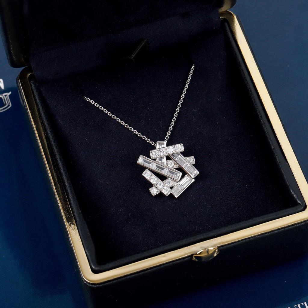 2024 Top Known Brands Pure 925 Sterling Silver Fine Jewelry For Women Zircon Geometry Luxury Necklace Chams Europ Design Pendant