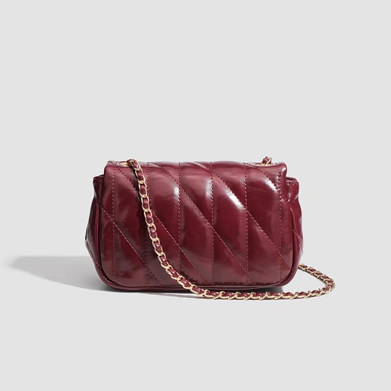 City red maple small square bag women's new red chain shoulder messenger bag