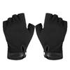 1 Pair Half Finger Gloves Black Adjustable Breathable Sun Protection Gloves for Outdoor Cycling Fitness Sports