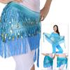 Flashy Belly Dancing Hip Wrap with Fringes Sparkly Waist Chain Hip Scarf