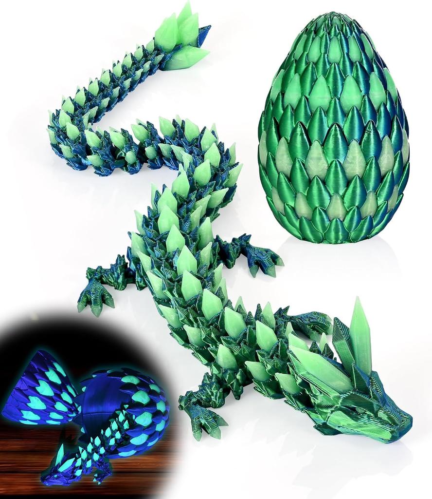 3D-gedrucktes Drachenei leuchtet im Dunkeln, 30 cm 3D-Drucker-Drache, 3D-Drache zur Stressbewältigung, Drachenei-Figuren