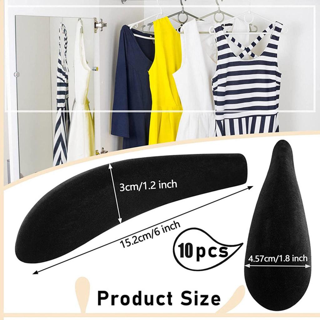 10pcs Hanger Shoulder Shaper Sweater Hanger Shaper Anti-slip Hanger Shoulder Pad For Home Dorm Hotel Closet And Wardrobe