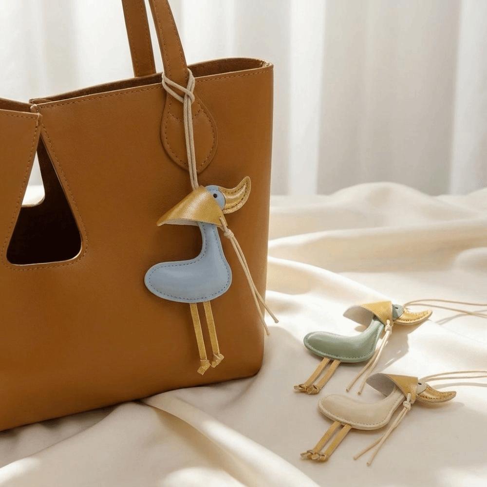 PU Bag Pendant Yellow Duck Cartoon Car Keyring Cute Duck Keychain Daily Use