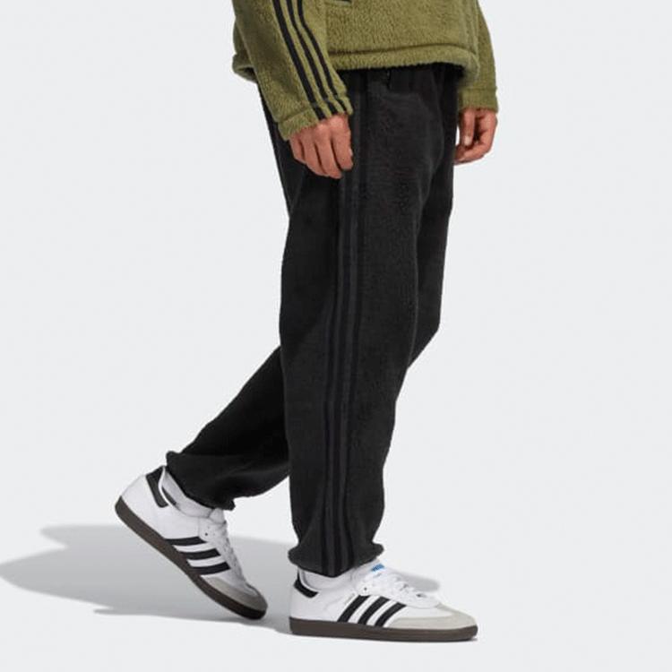 adidas Originals Knitted Sweatpants Men's Black Thickened Cuffed Pants H31298