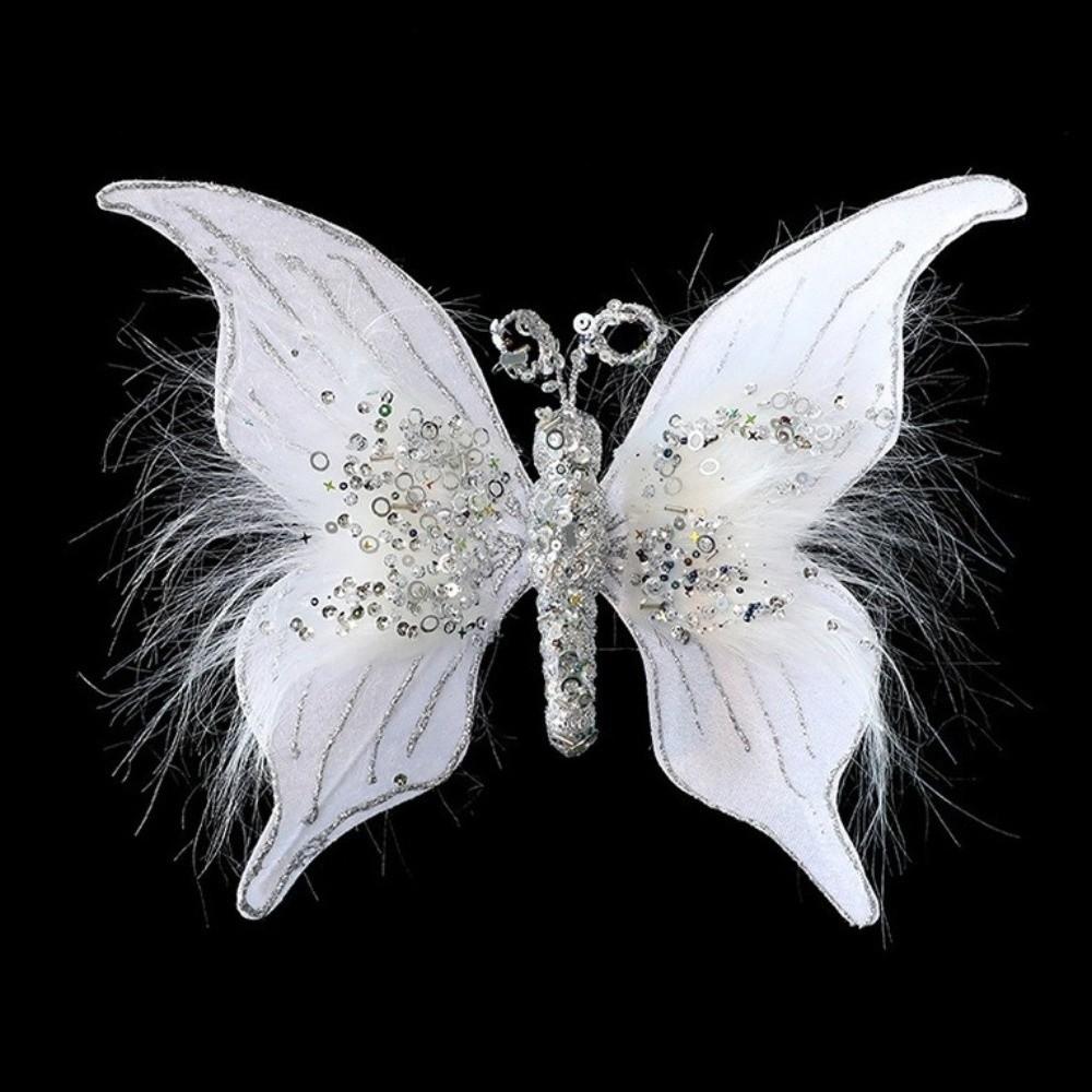 Artificial DIY Butterfly Hanging Decor with Clip Christmas Tree Decoration Xmas Tree Decor