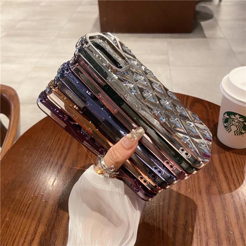 For iPhone 15 Pro Max Luxury Plating Frame Flash Glitter Phone Case For iPhone 11 12 13 14 15 16 Soft Protective Cover