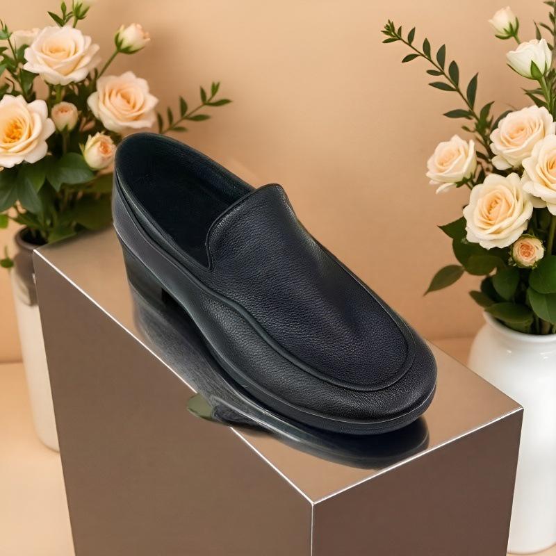 Men's Soft Leather Business Loafers - Slip-On Casual Formal Shoes
