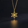 Elegant Snowflake Pendant Necklace Women's Christmas Party Jewelry Accessory Holiday Gift