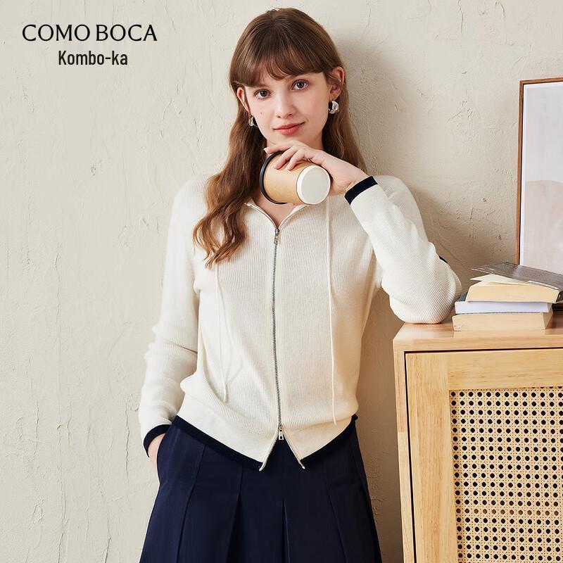 

Women s Fine Wool Hooded Striped Thin Knit Cardigan 2XL