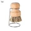 1/2pcs Natural Wooden Pot and Bowl Brush with Metal Stand , Ideal for Cleaning and Drying, Durable Wooden Handle, Dish Brush