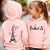 Kids Pullover Hoodie Cute Paris Eiffel Tower With Cartoon Mouse Graphic Sweatshirt Long Sleeve Casual Sport Top Autumn Winter Home And Outdoor Outfit