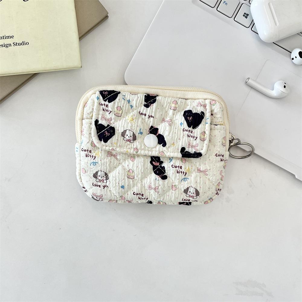 Multifuctional Mini Canvas Coin Purse Korean Style Sanitary Napkin Storage Bag Cute Wallet  Travel
