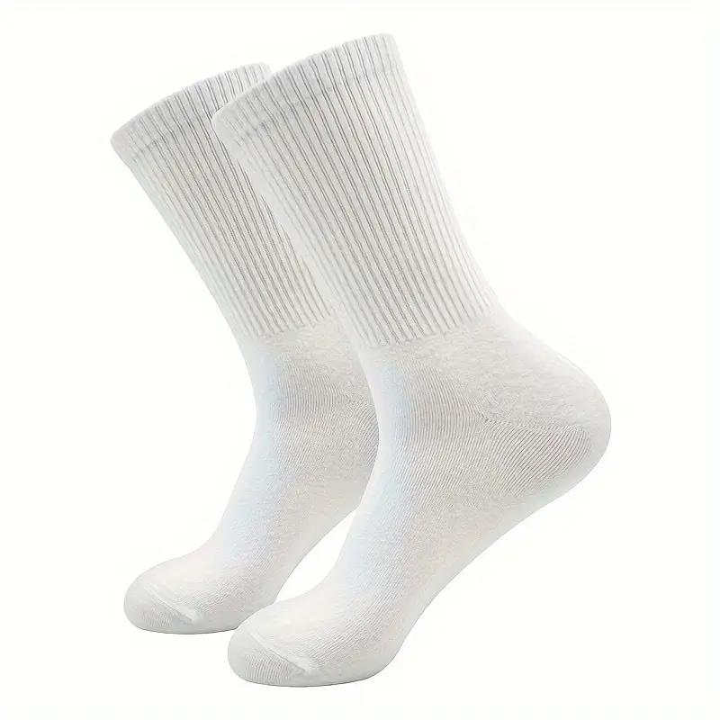 3/6Pairs of Plain Black and White Socks, Simple and Comfortable Mid-Calf Socks, Suitable for Autumn and Winter, Men's  Socks
