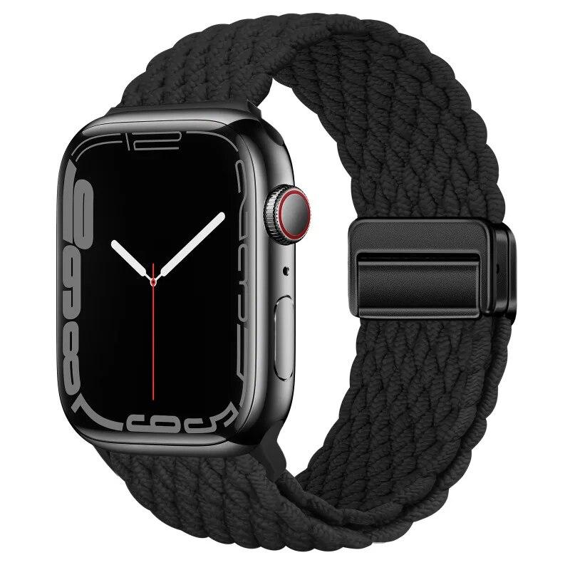Nylon Strap For Apple Watch 44mm 45mm 49mm 42mm 38mm 40mm 41mm Watchband Bracelet for iWatch Series Ultra 9 8 7 6 5 4 SE 3 Band