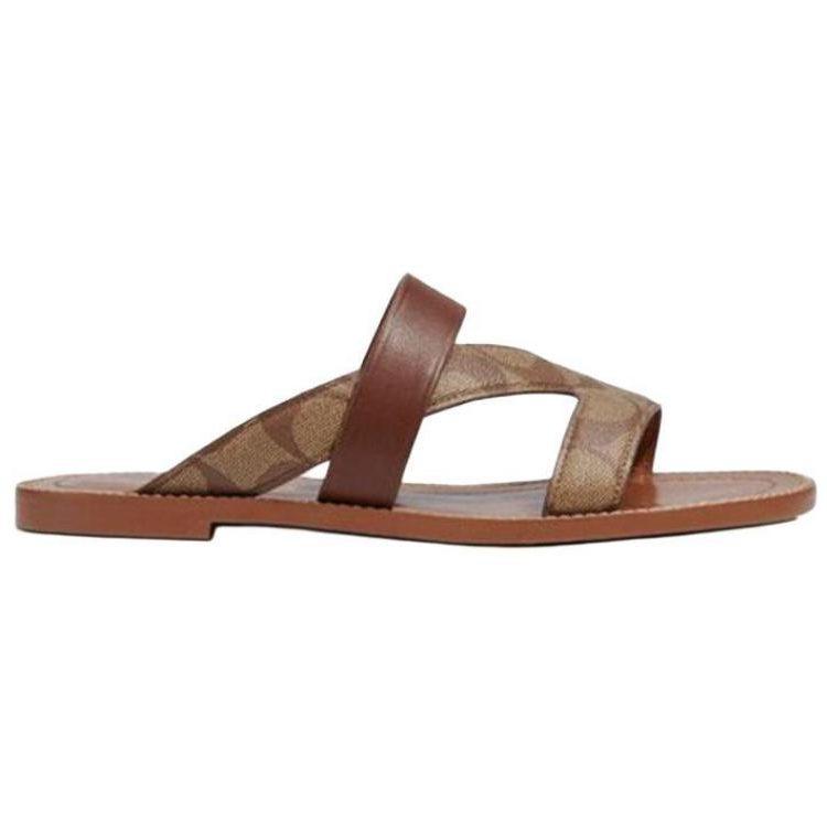 Coach Harlan Antibacterial Slide Slippers Women's Brown CA363-KHSD