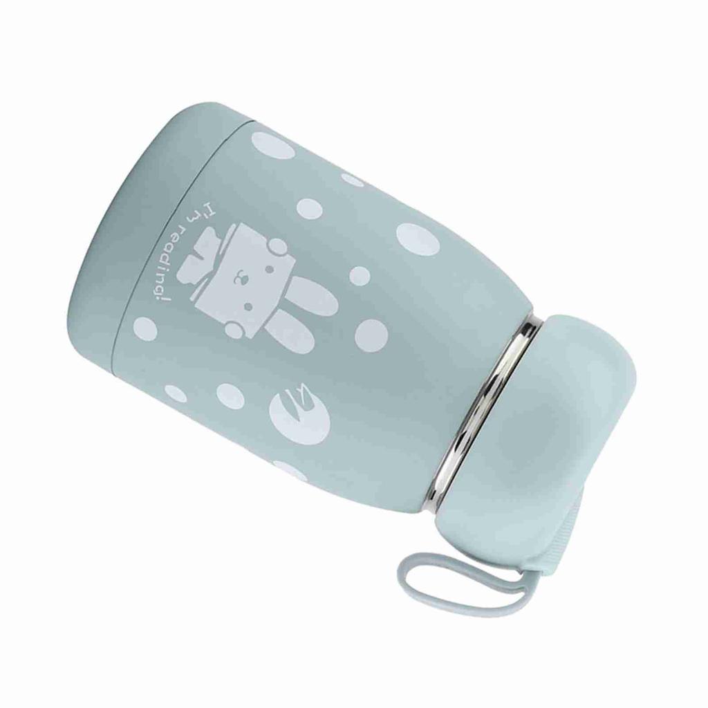 Stainless Steel Cute Rabbit Pattern Vacuum Cup Mug Thermos Cup Water Bottle (Blue)