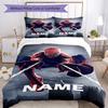 3pcs Custom Name Spider Man Bedding Set Duvet Cover Closure Includes 1 Duvet Cover & 2 Pillowcases, Soft and Comfortable for All Seasons.