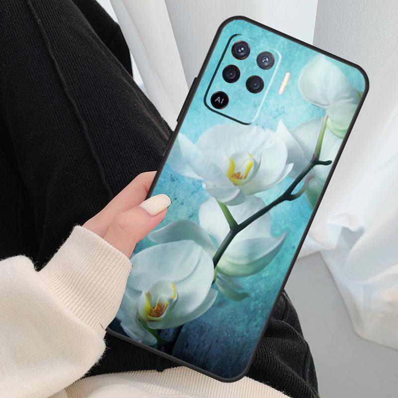 Orchid Flowers Colorful Case For Oppo A17 A57 A77 A40 A78 A54 A74 A94 A76 A16 A96 A18 A60 A80 A38 A58 A98 A15 A5 Pro