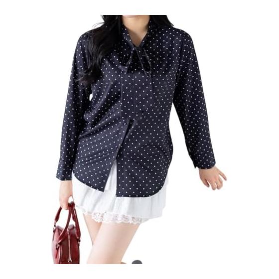 [Clear] Blouse Tops for Women, Office, Occasion, Ceremony, Bowtie, Beautiful, Elegant, Mix and Match, Multi-Assorted Bowtie Ribbon Blouse