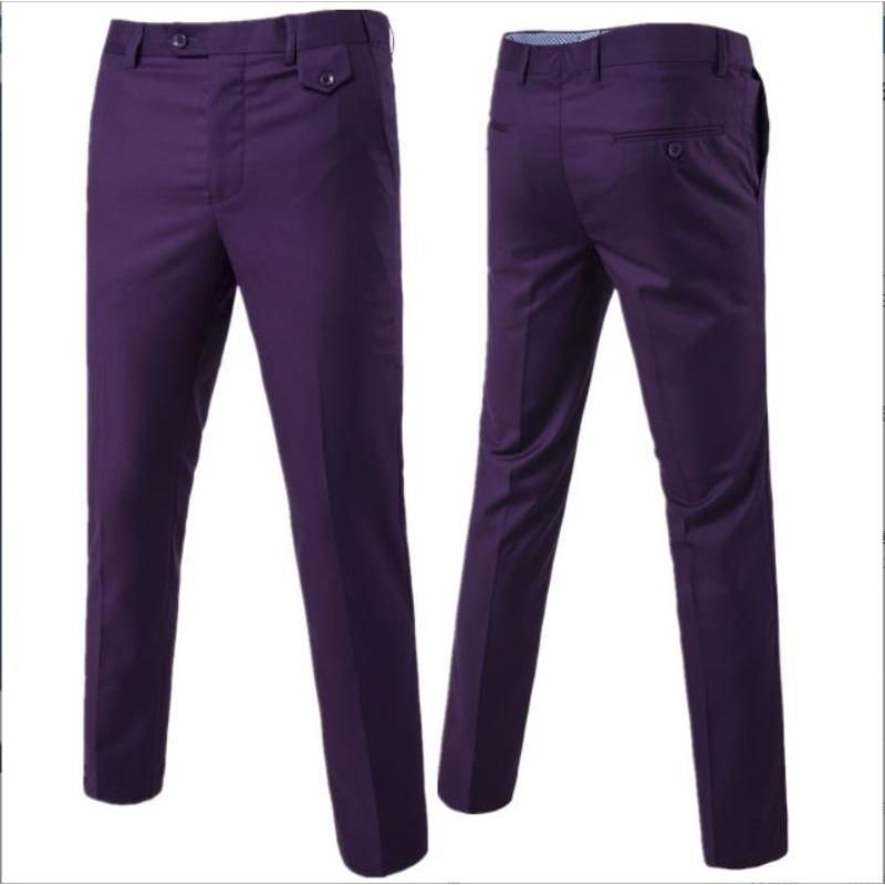 Fashion High-quality Business Men Fashion Solid Color Office Working All-match Straight Suit Pants S-6XL