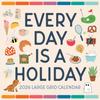 Every Day Is a Holiday Calendar 2026 | Large Grid Wall Calendar | 12" X 24" | Marble City Press | Celebrate Everyday Cute Fun Original Artwork