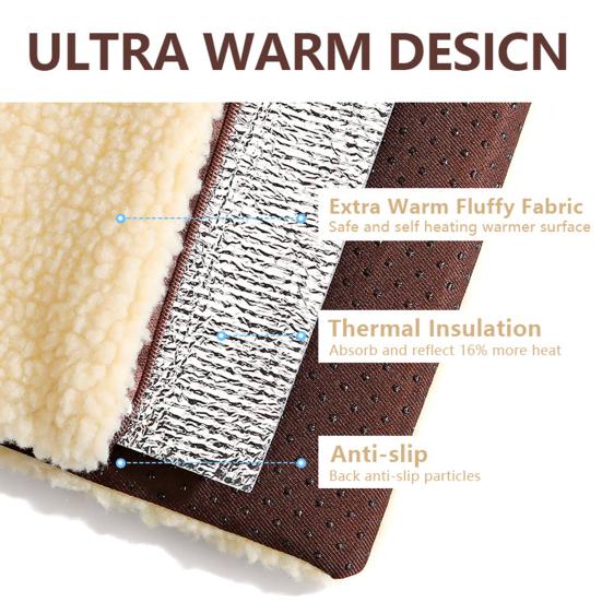 Self Warming Cat Mat Plush Thermal Dog Pad with Non-Slip Bottom Non-Electric Pet Warmer Pad with Removable Washable Cover for Indoor Outdoor Use