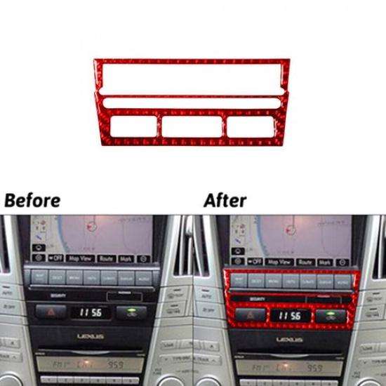 Red Carbon Fiber Navigation Control Trim For LEXUS RX330 RX350 2004-2009