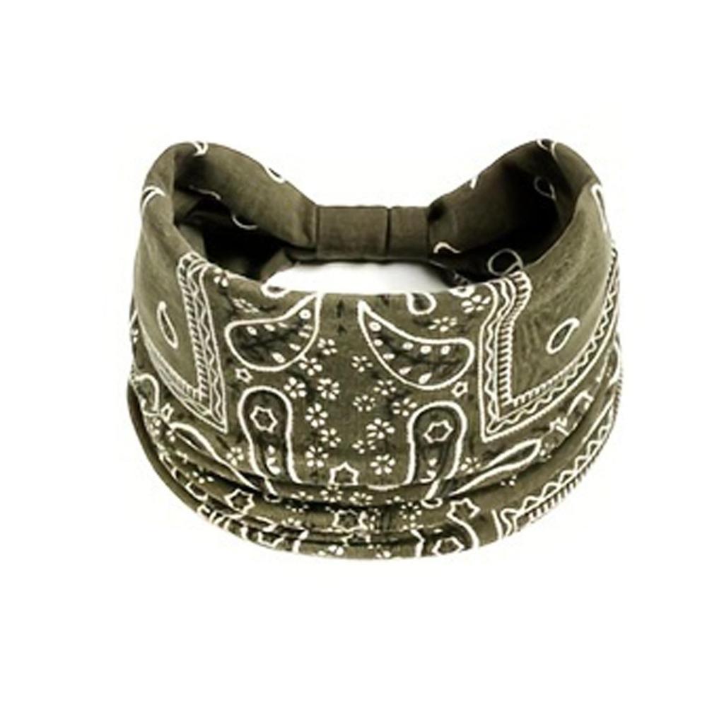 Bohemian Cotton Cashew Yoga Headband – Women's Sweat-Absorbing Elastic Hair Accessory