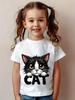 2025 Kids Clothes Summer T-Shirt Cat 3D Printing Tops Casual Short Sleeve Tee Fashion Girl T-Shirts Crew Neck Children's T-Shirt