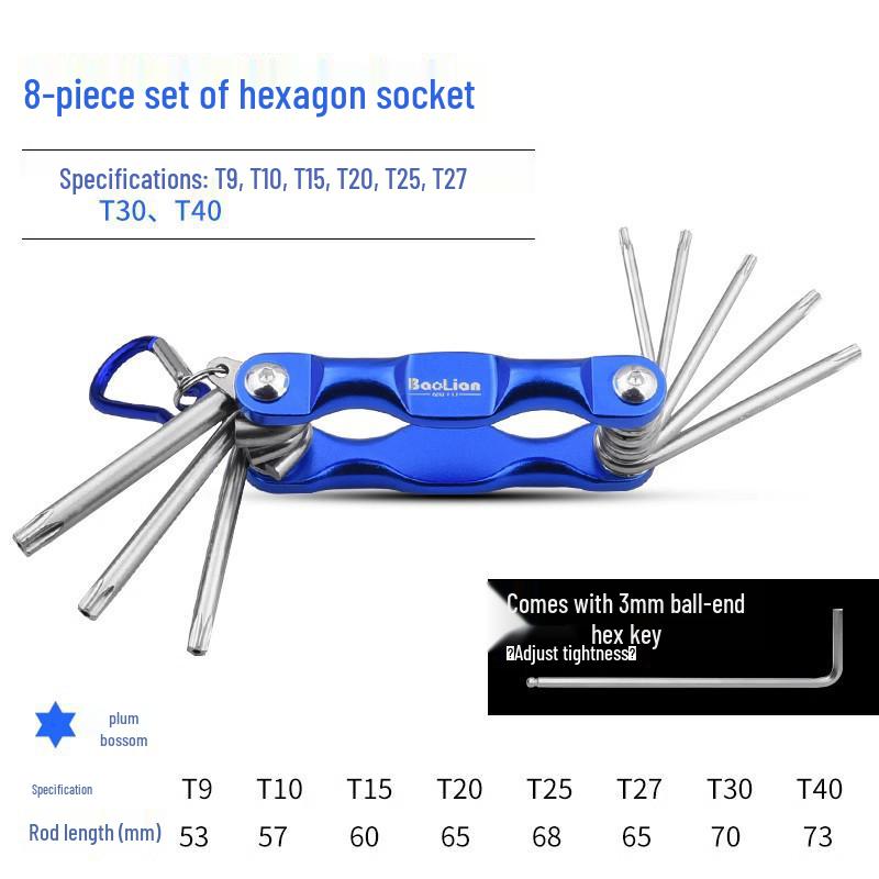 Foldable Metric & Imperial Hex Key and Torx Screwdriver Set