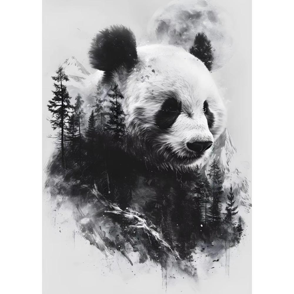 Animal and Forest Poster Eagle Wolf Tiger Lion Cat Panda Fox Tree Canvas for Living Room Home Decor Wall Art Mural