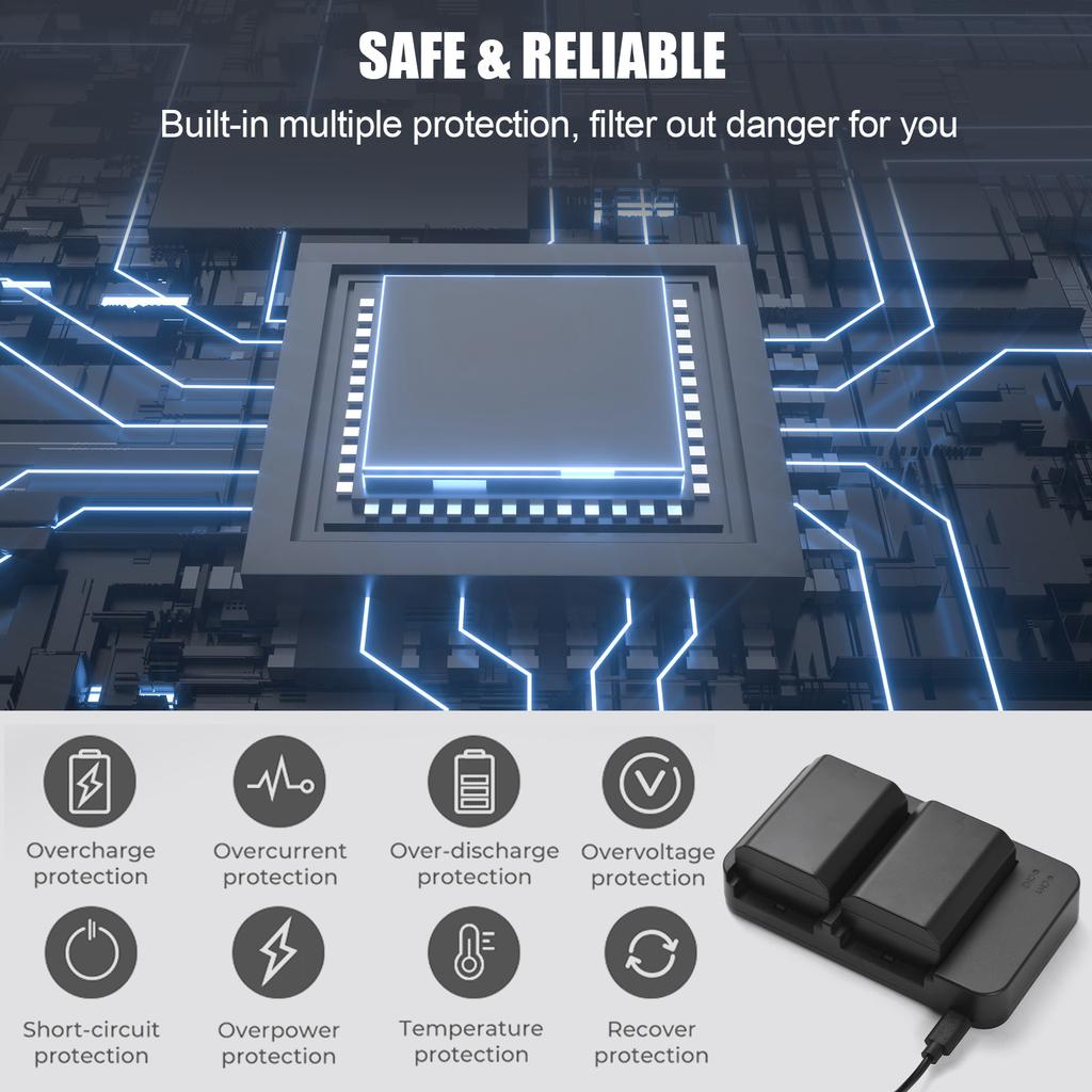 Camera NP FZ100 Battery & Charger Kit with 2 Slot Battery Charger + 2pcs NP FZ100 Batteries 7.2V 2300mAh + USB