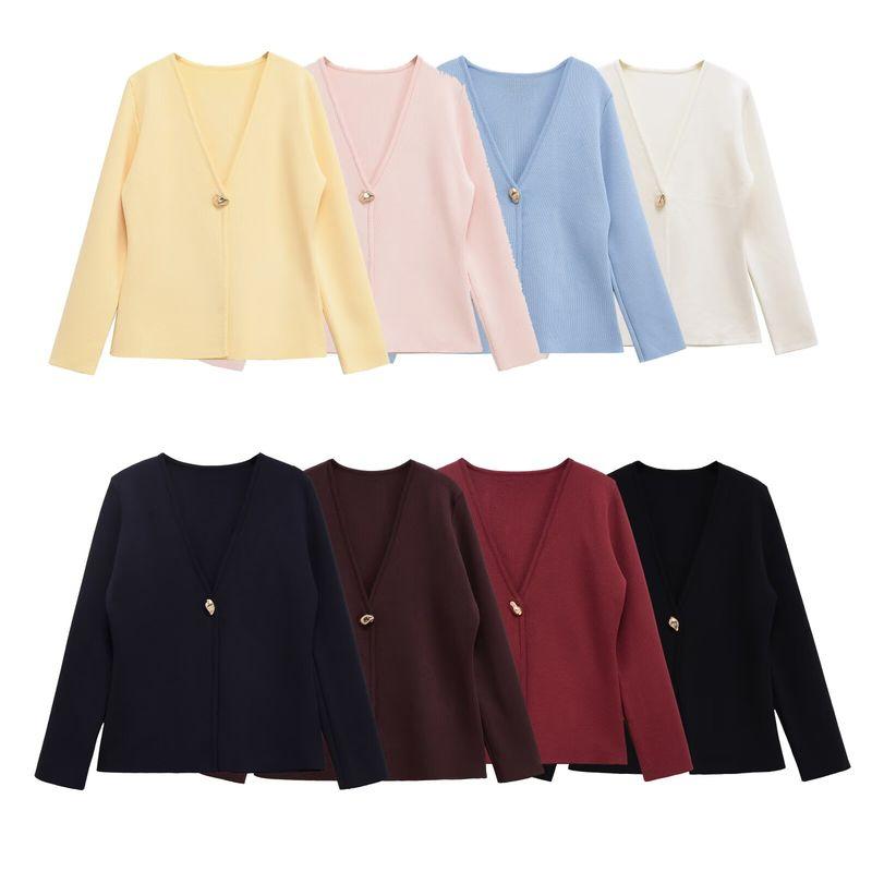 Za Export New Arrival Women's Clothing ZR Fashion Style French Fashion All-Match Minimalist Long Sleeve Knitted Coat 4192005