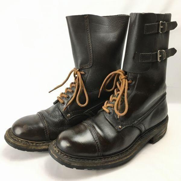 60s Vintage 1969 Europe Combat Command Military Boots Size 41 (Approx. 26.026.5cm) Dark Brown Men's(USED)