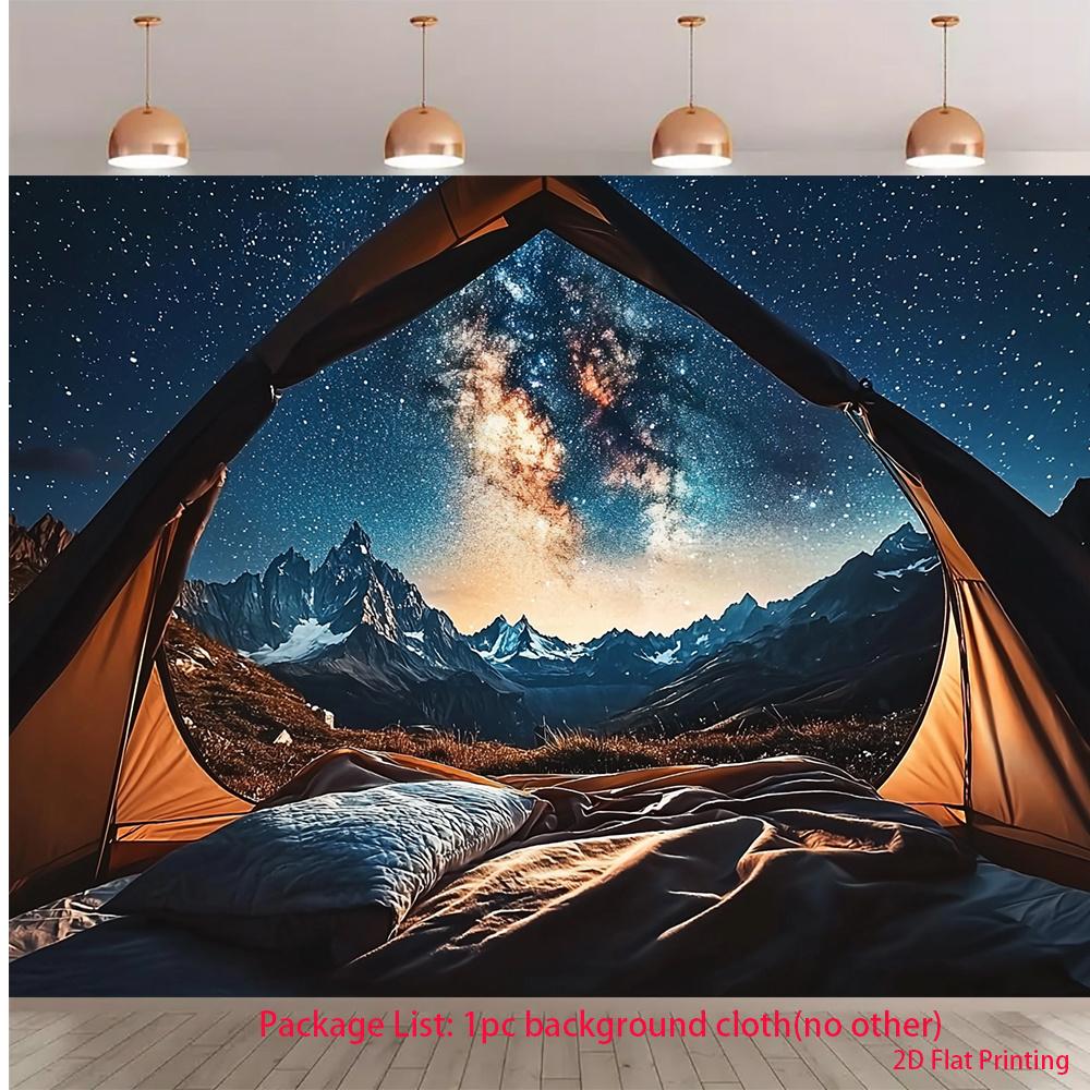 2D-Ebene der romantische Sternenhimmel-Hintergrundstoff, eingefangen aus der Zeltzimmerdekoration, Material aus Polyesterfaser