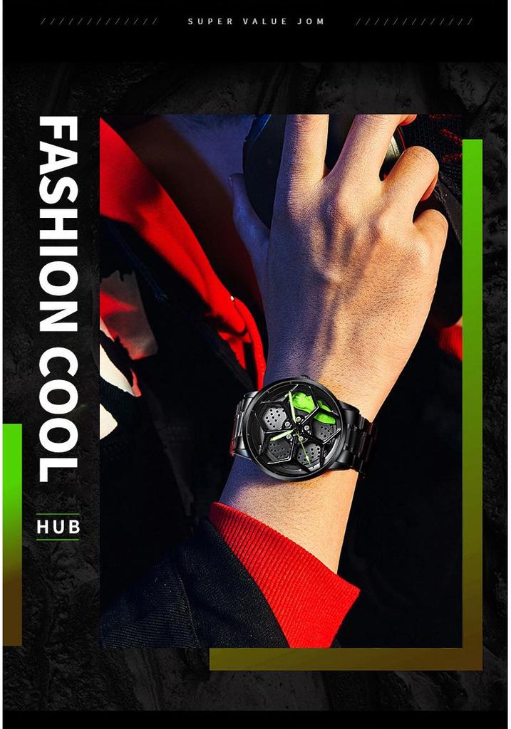 SVJ Multifunctional Men's Off-Road Waterproof Quartz Watch with 3D Hollow Design