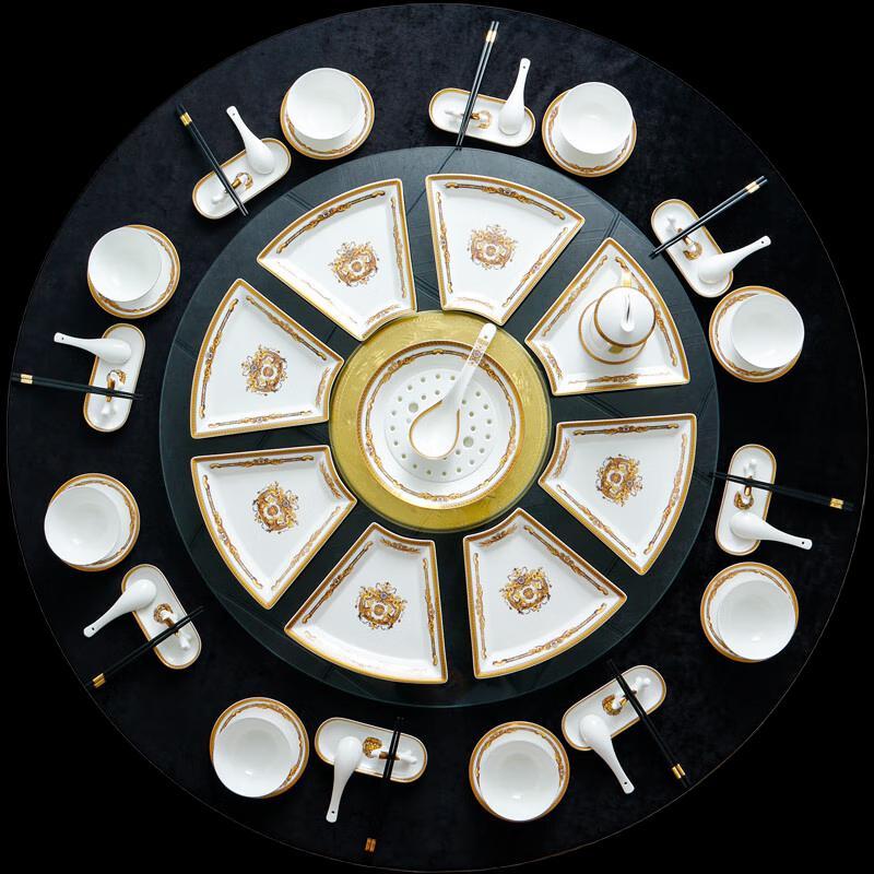 RUIJIU Babylonian Feast 50-Piece Bone China Dinnerware Set