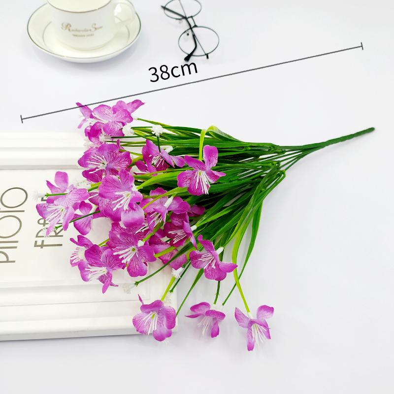 Artificial Daisy, Orchid, Sunflower & Green Plant Bunch for Bedroom Decoration