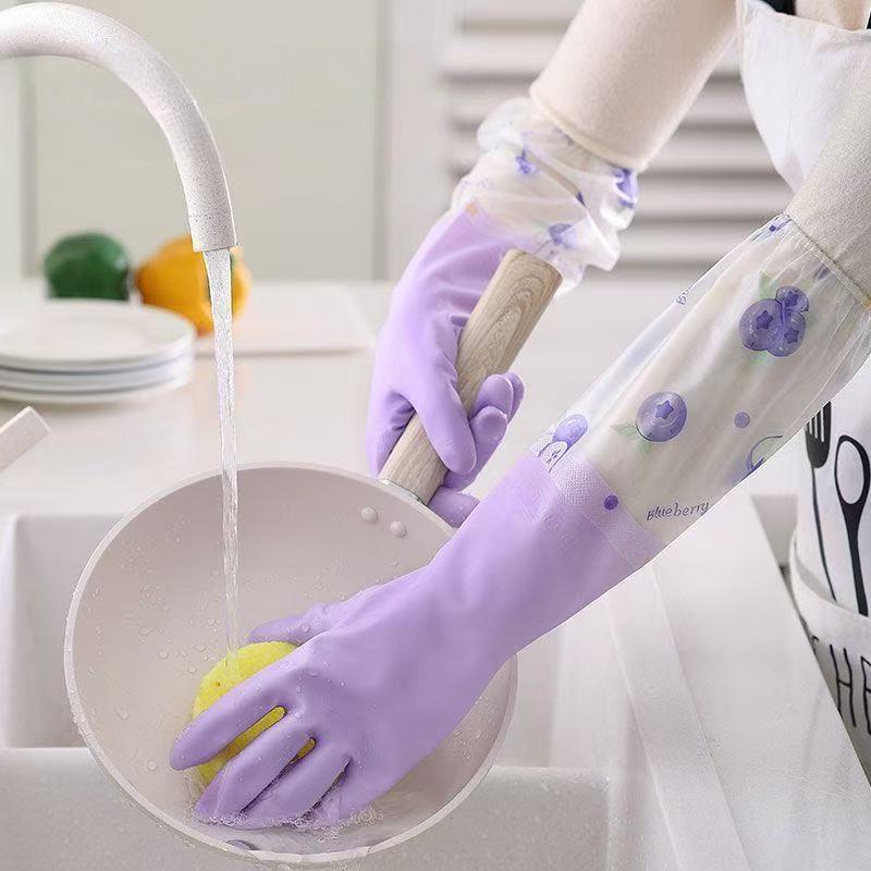 

Women s Waterproof Winter Gloves with Velvet Lining, Elastic Cuffs, Ideal for Dishwashing, Cooking, and Household Chores - New Style фиолетовый