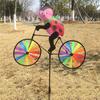 Heißer Verkauf Süßes 3D-Tier auf Fahrrad Windmühle Windspiel Kreisel Garten Rasen Hof Dekoration AUG25