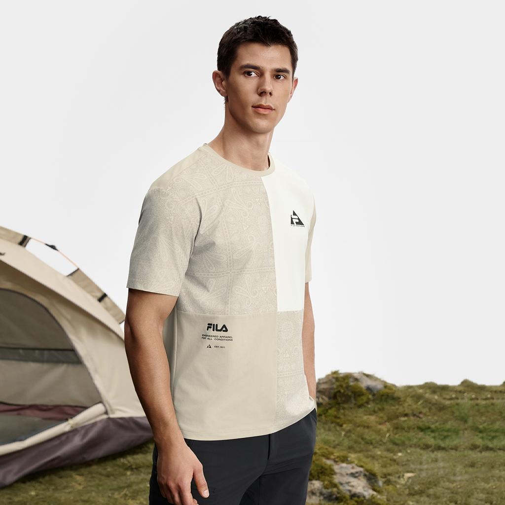 New FILA Explorer T Shirts Men's Oat Khaki DK A11M537117F-DK