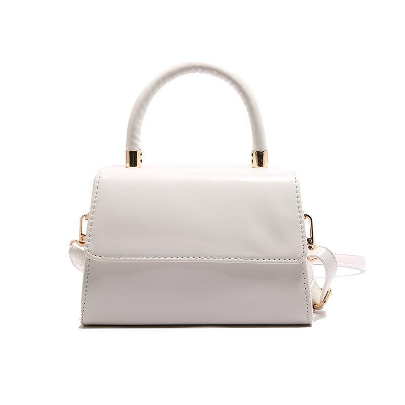 

2026 Newest French Fashi Crossbody Bag For Women Versatile Solid Color Case Design Patent Leather Shoulder Bags For Lady 20x8x14 білий
