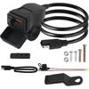 Motorcycle Phone Charger,Dual USB QC + 30W PD Quick Motorcycle USB Charger with Red Voltmeter and ON/Off Switch,SAE To USBs & Type C Motorcycles USBs