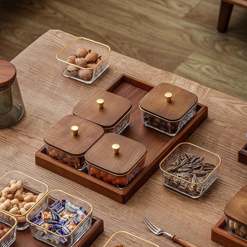 Ruhan Walnut Wood Serving Tray Set